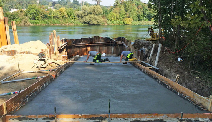 Einwasserungsrampe fuer das mobile Brueckensystem